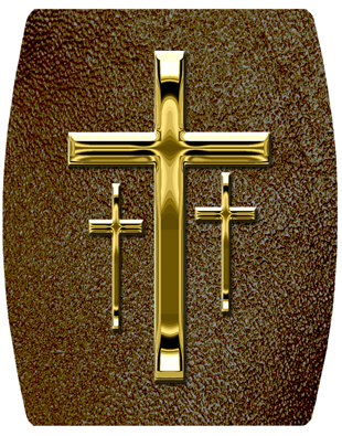 DNSHEND 517 GD SH BR Gold 3 Crosses Shimmer Brown